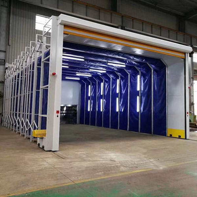 Space-Saving Retractable & Telescopic Spray Painting Enclosure for Large Heavy Industrial Components