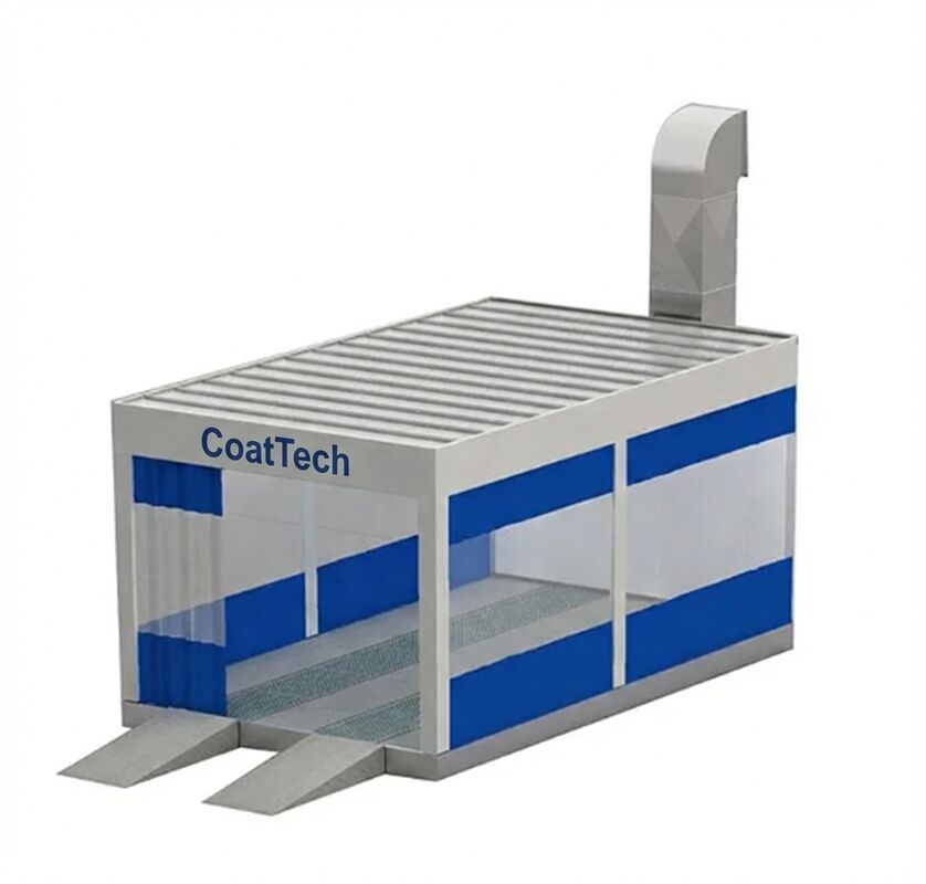 CoatTech Economy Automotive Pre-Preparation Station with Rear Extraction Plenum and Manual PVC Curtains for Dust Control