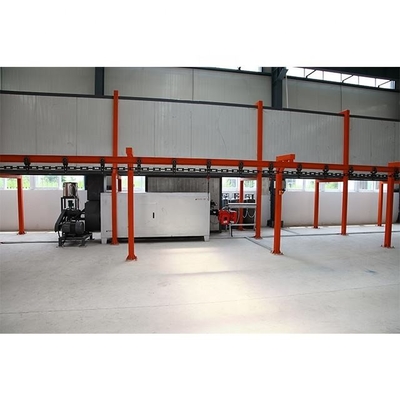 Linha de revestimento de transportador aéreo adaptável para diversas dimensões de produto