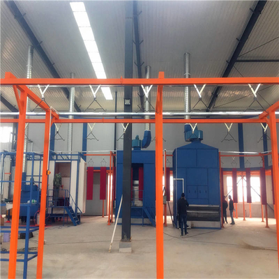 Linha de revestimento de pó vertical de transporte aéreo robusto Linha de pintura de transporte para revestimento constante
