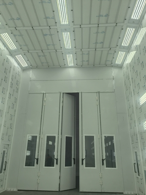 Fold Style Automotive Spray Booths 30kW Aquecimento Elétrico Controle de Ecrã Táctil PLC