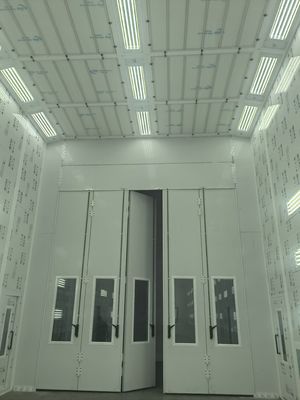 Fold Style Automotive Spray Booths 30kW Aquecimento Elétrico Controle de Ecrã Táctil PLC